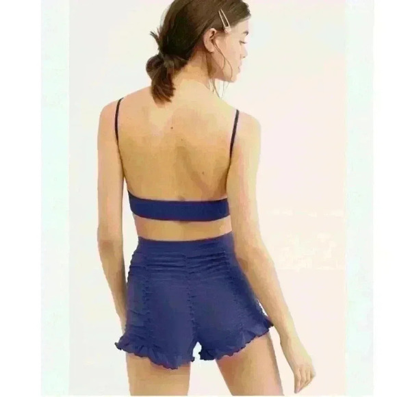Free People Seamless Chloe Ruched Ruffle Shorties - Picture 2 of 6